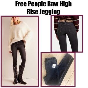 Free People Raw High Rise Jeggings